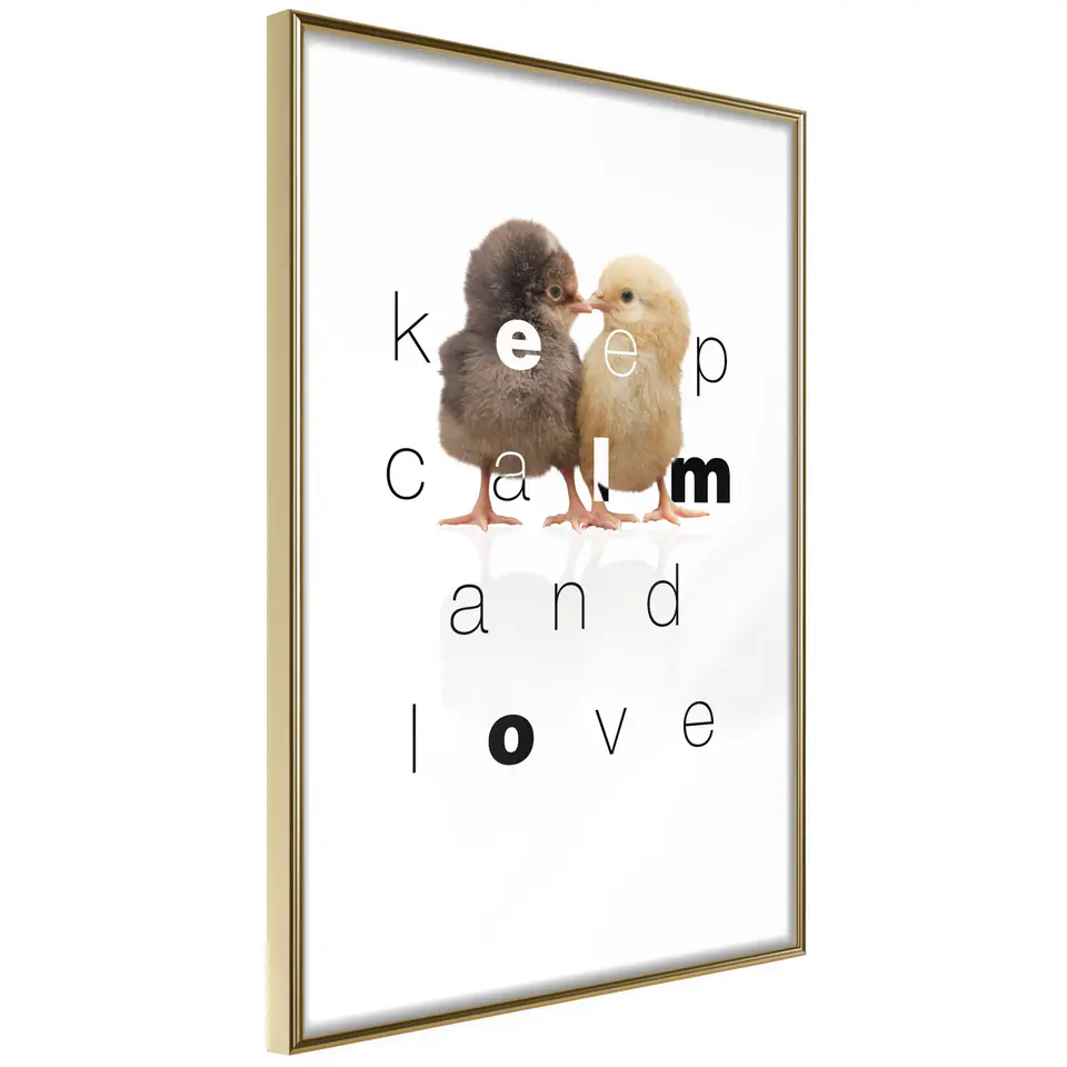 ⁨Poster - Lovely chicks (size 20x30, finish Gold frame)⁩ at Wasserman.eu