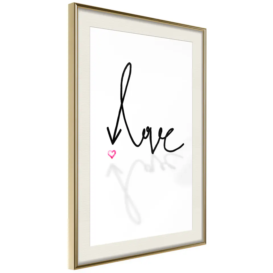 ⁨Poster - Where is love? (size 40x60, gold frame finish with passe-partout)⁩ at Wasserman.eu