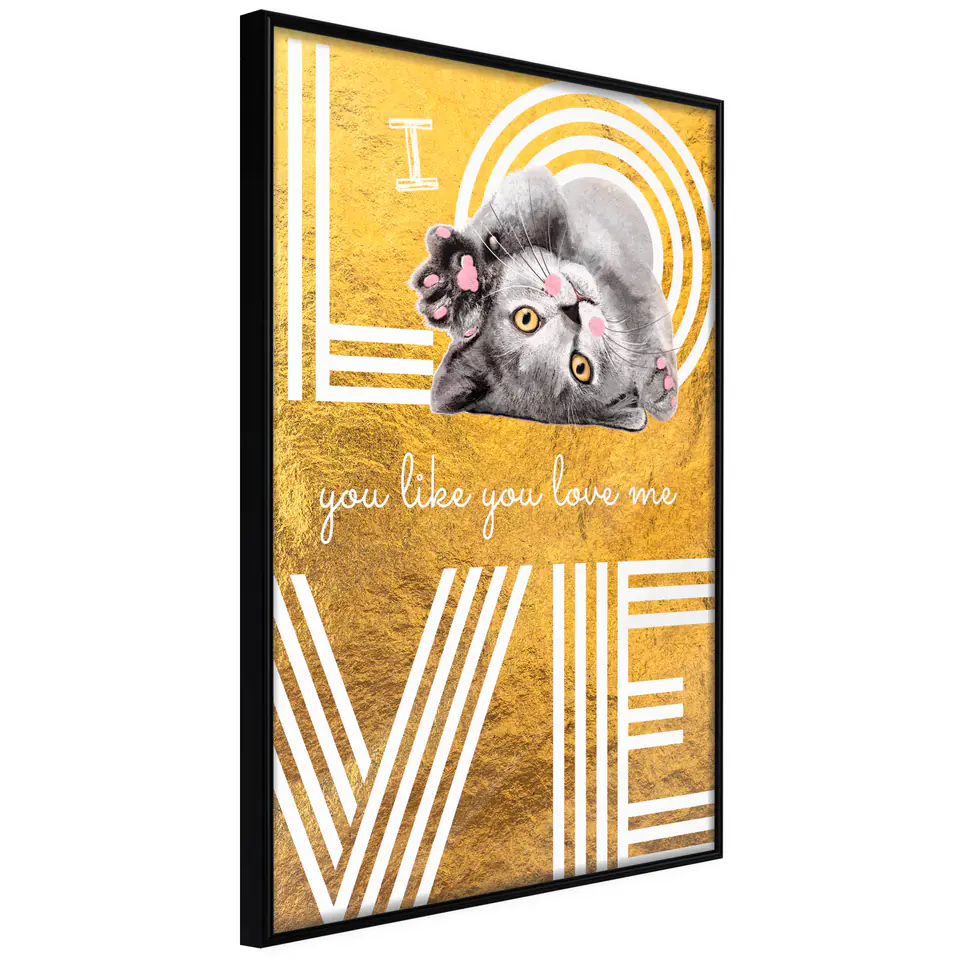 ⁨Poster - Cat's love (size 40x60, finish Frame black)⁩ at Wasserman.eu