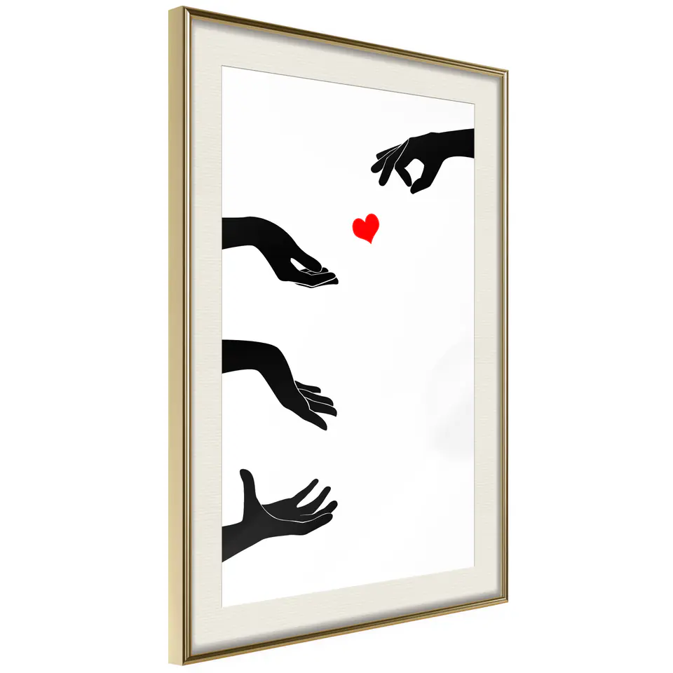 ⁨Poster - Playing with love (size 20x30, finish Gold frame with passe-partout)⁩ at Wasserman.eu