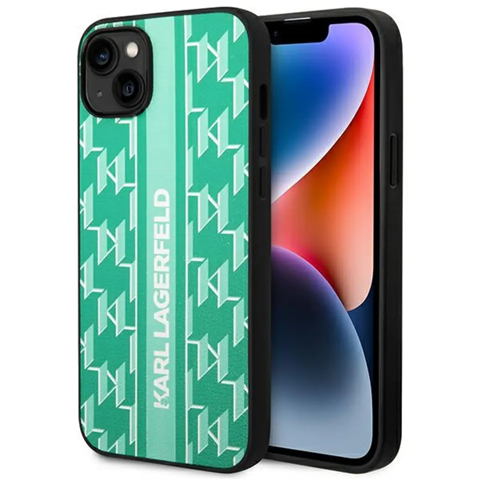 ⁨Karl Lagerfeld KLHCP14MPGKLSKN iPhone 14 Plus 6,7" hardcase green/green Monogram Stripe⁩ at Wasserman.eu