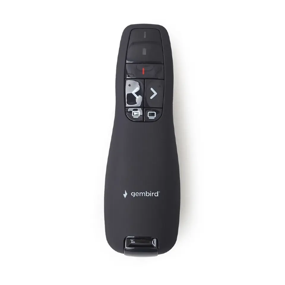 ⁨Gembird Wireless presenter with laser pointer WP-L-02 Weight 84 g, Black, Width 38 mm, Height 105 mm, Yes, Depth 25 mm, Red lase⁩ w sklepie Wasserman.eu