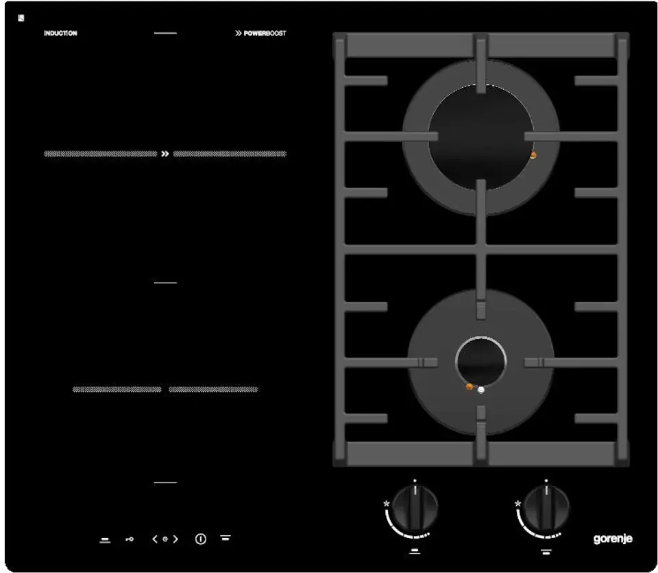 ⁨Gorenje Hob GCI691BSC Induction and gas, Number of burners/cooking zones 4, Black, Timer⁩ w sklepie Wasserman.eu