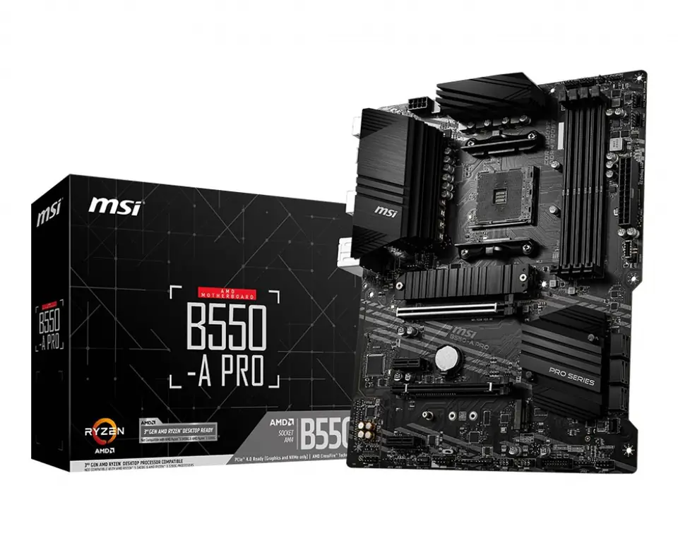 ⁨MSI B550-A PRO Processor family AMD, Processor socket AM4, DDR4 DIMM, Memory slots 4, Supported hard disk drive interfaces 	SATA⁩ w sklepie Wasserman.eu