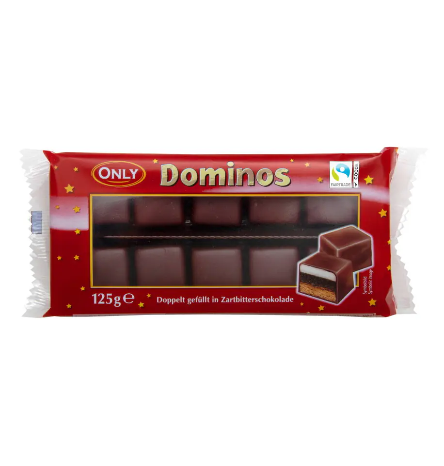 ⁨Only Domino with Dark Chocolate 125 grams⁩ at Wasserman.eu