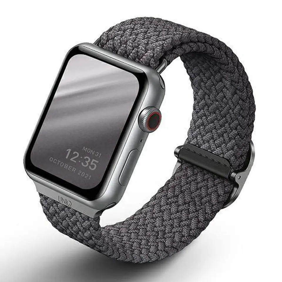 ⁨UNIQ strap Aspen Apple Watch 40/38/41mm Braided gray/granite grey⁩ at Wasserman.eu