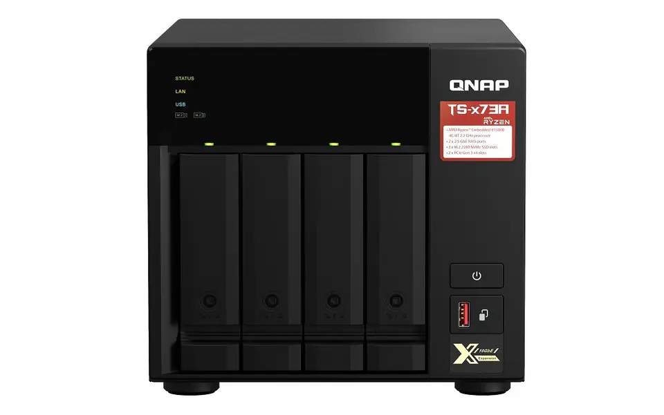 ⁨QNAP TS-473A NAS Tower Ethernet LAN Black V1500B⁩ at Wasserman.eu