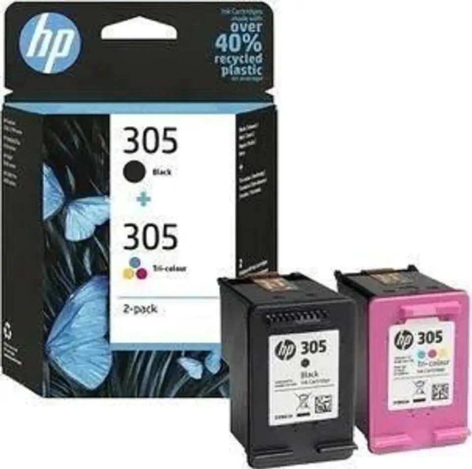 ⁨HP 305 2-Pack Tri-color/Black Original Ink Cartridge⁩ at Wasserman.eu