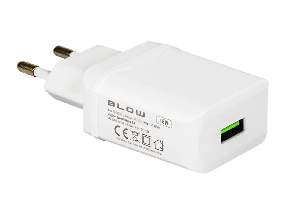 ⁨Network charger. with gn. USB QC3.0 18W⁩ at Wasserman.eu