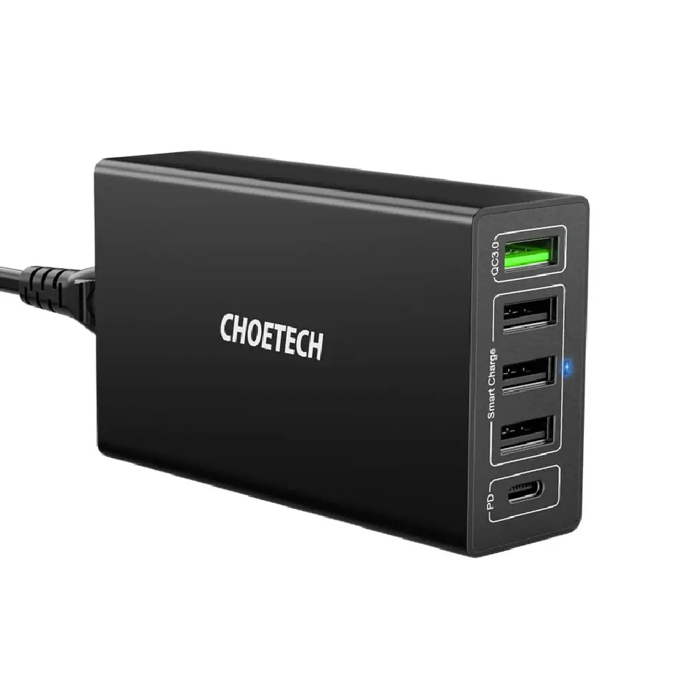 CHOETECH Q3-4U2Q BLACK wall charger 5xUSB Quic at Wasserman.eu
