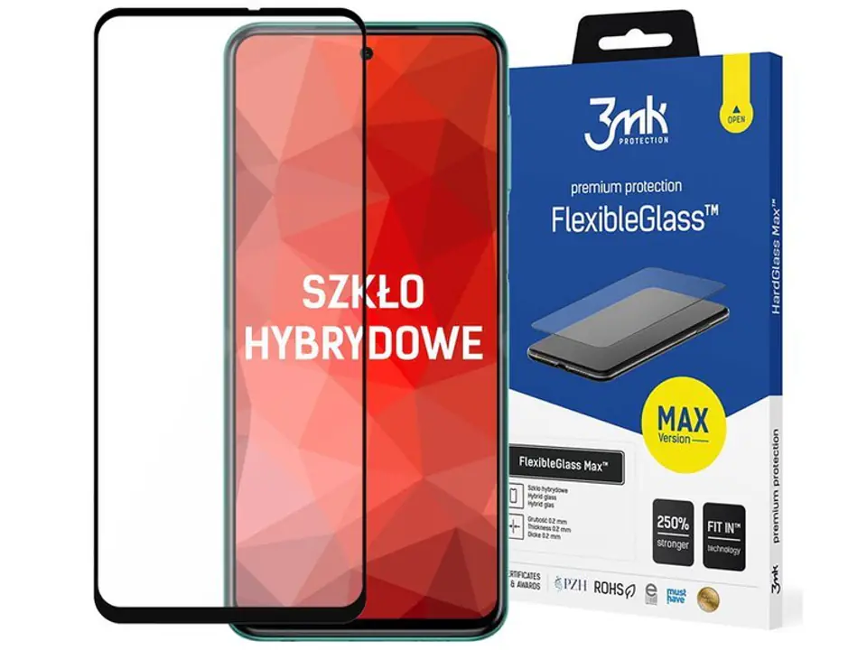 ⁨Szkło 3mk Flexible Glass Max 7H do Redmi Note 9S/ Pro/ Max Black⁩ w sklepie Wasserman.eu