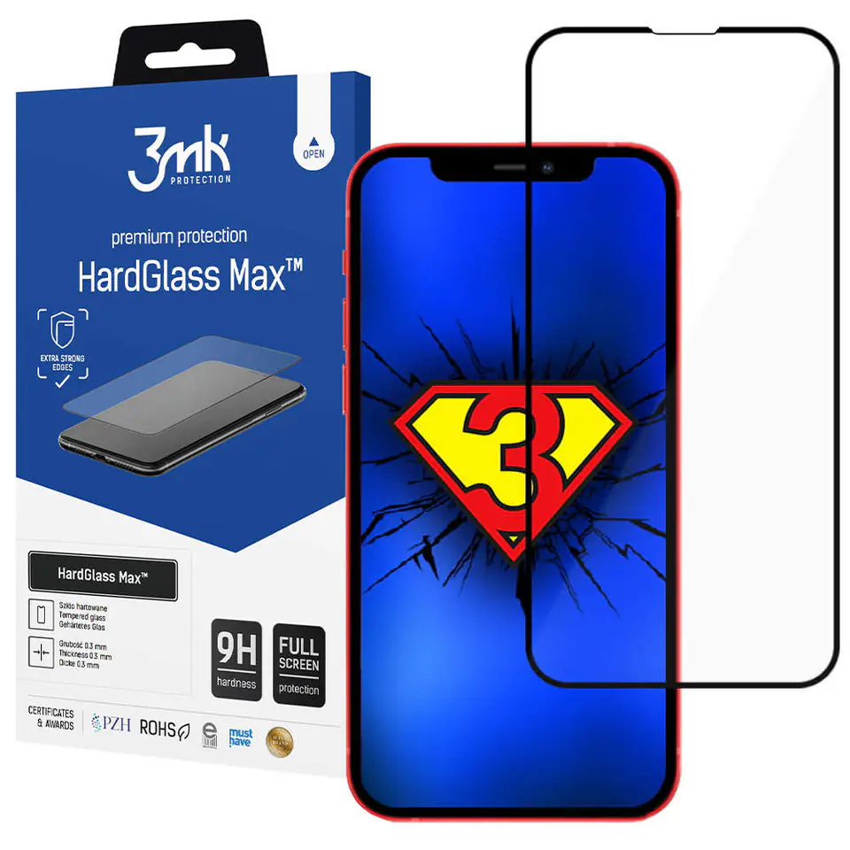 ⁨Szkło hartowane na ekran 3mk HardGlass Max do Apple iPhone 13 Pro Black⁩ w sklepie Wasserman.eu