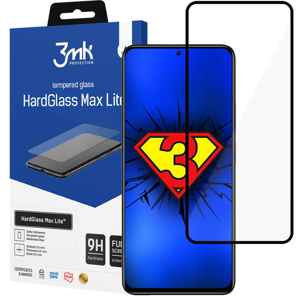 ⁨3mk Tempered Glass HardGlass Max Lite for Xiaomi Redmi Note 11 4G/11S/ Poco M4 Pro 4G⁩ at Wasserman.eu