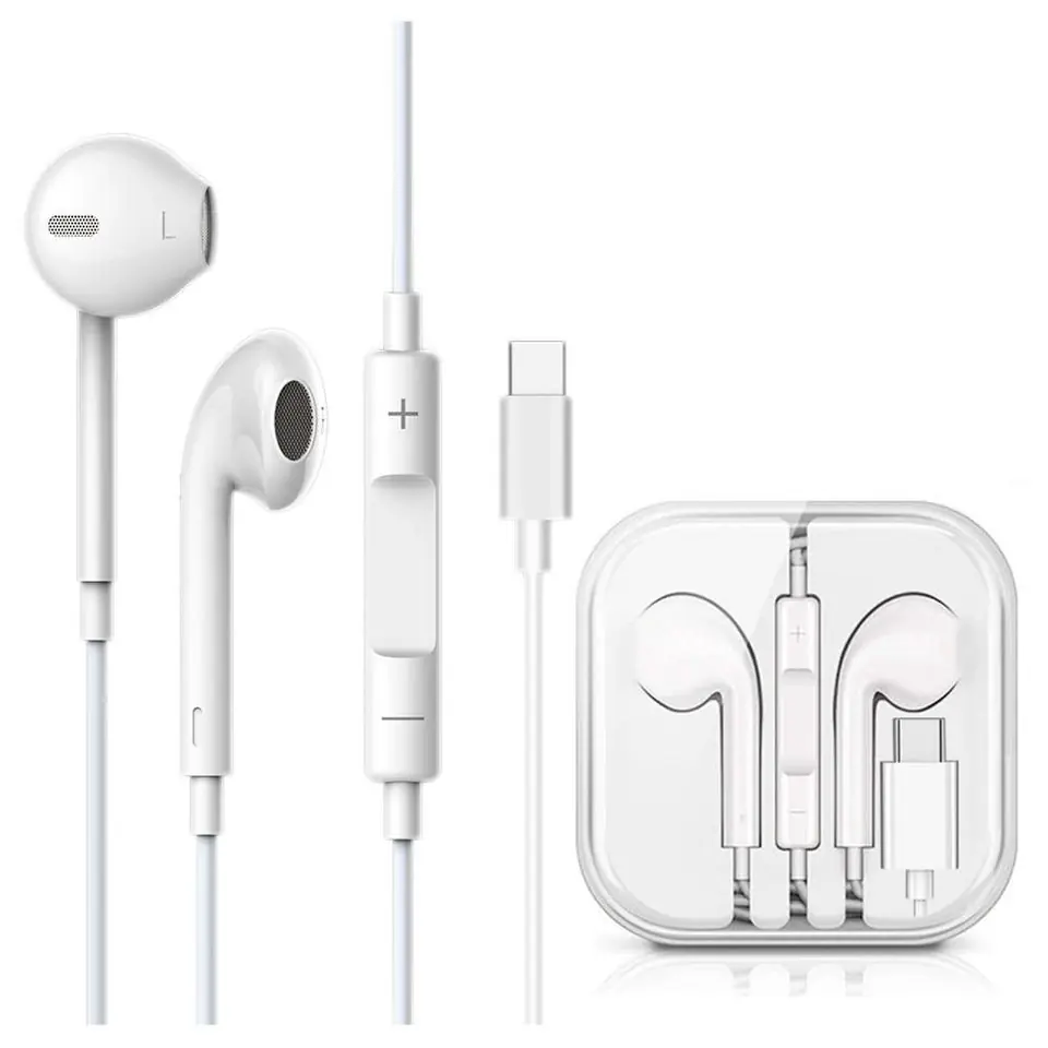 ⁨Vega Colors EarPods Wired In-ear Headphones USB-C Type C NEW CHIP White⁩ at Wasserman.eu