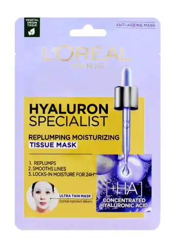 ⁨Loreal Hyaluron Specialist Nawilżająca Maska do twarzy na tkaninie 30g⁩ w sklepie Wasserman.eu