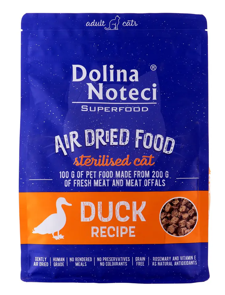 ⁨DOLINA NOTECI Superfood Sterilised Duck - Dry Cat Food - 1 kg⁩ at Wasserman.eu