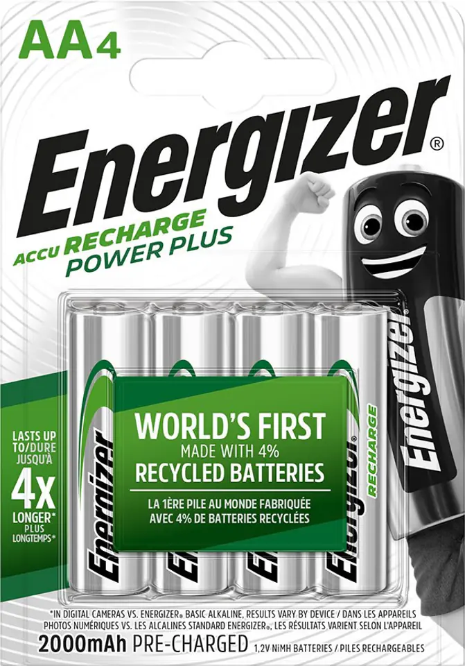 ⁨Cztery akumulatory AA HR6 2000mAh B4 Energizer⁩ w sklepie Wasserman.eu