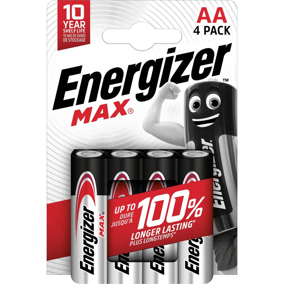 ⁨ENERGIZER BATTERIES ALKALINE MAX AA LR6, 4 PIECES, ECO PACKAGING⁩ at Wasserman.eu