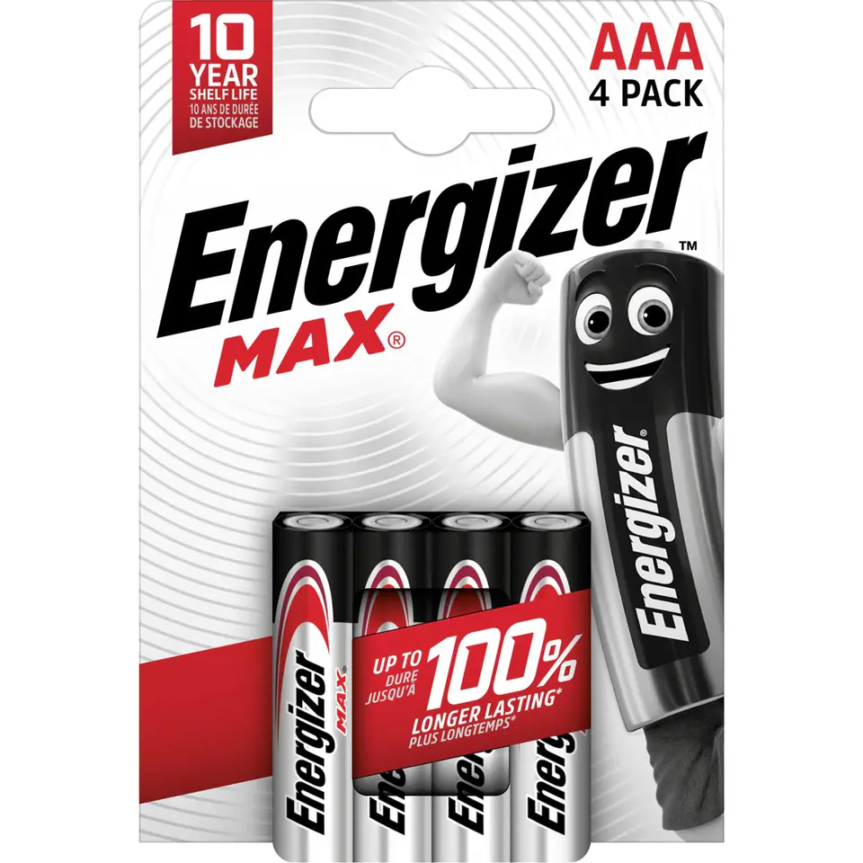 ⁨ENERGIZER BATERIE ALKALICZNE MAX AAA LR03, 4 SZTUKI, OPAKOWANIE ECO⁩ w sklepie Wasserman.eu