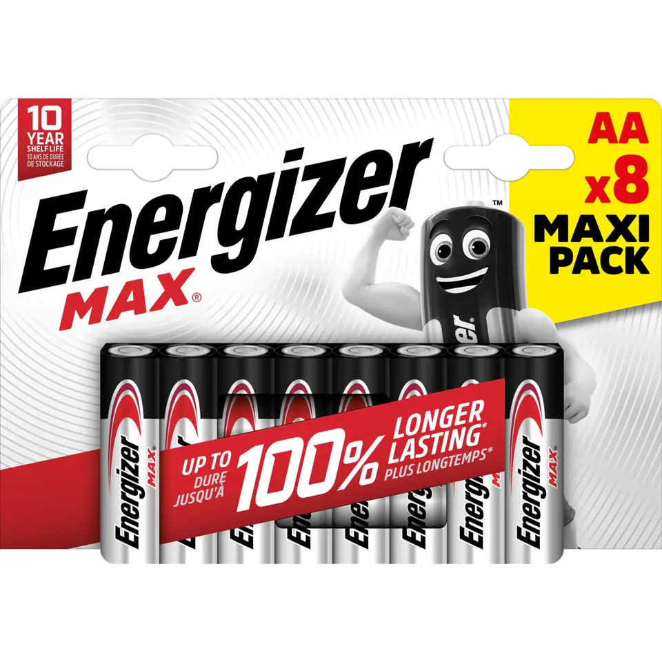 ⁨ENERGIZER BATTERIES ALKALINE MAX AA LR6, 8 PIECES, ECO PACKAGING⁩ at Wasserman.eu