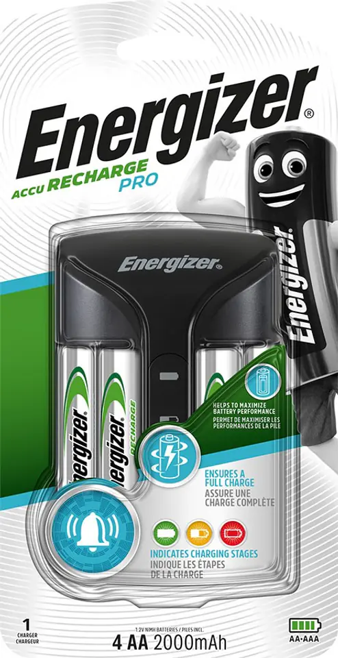 ⁨Energizer Pro ACU HR6 POW battery charger + 2 AA 2000 mAh batteries⁩ at Wasserman.eu