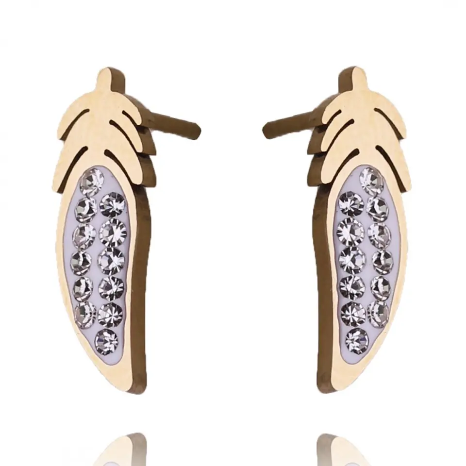 ⁨Stainless steel earrings 14k gold plated KST2650⁩ at Wasserman.eu