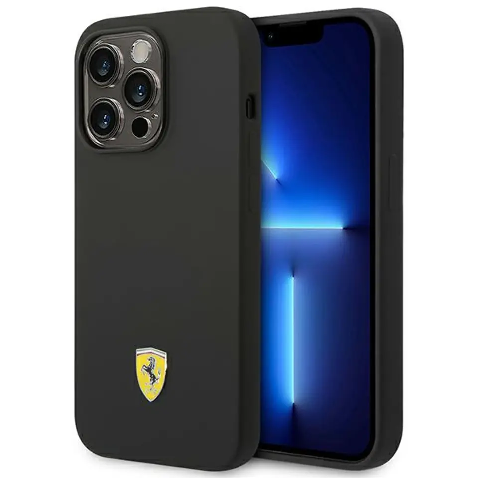 ⁨Ferrari FEHCP14LSIBBK iPhone 14 Pro 6,1" czarny/black hardcase Silicone Metal Logo⁩ w sklepie Wasserman.eu