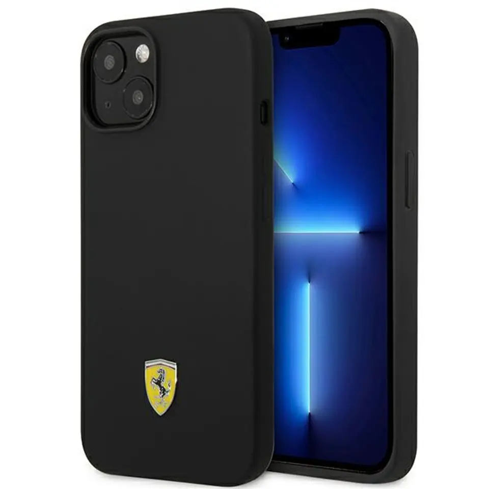 ⁨Ferrari FEHCP14MSIBBK iPhone 14 Plus 6,7" black/black hardcase Silicone Metal Logo⁩ at Wasserman.eu