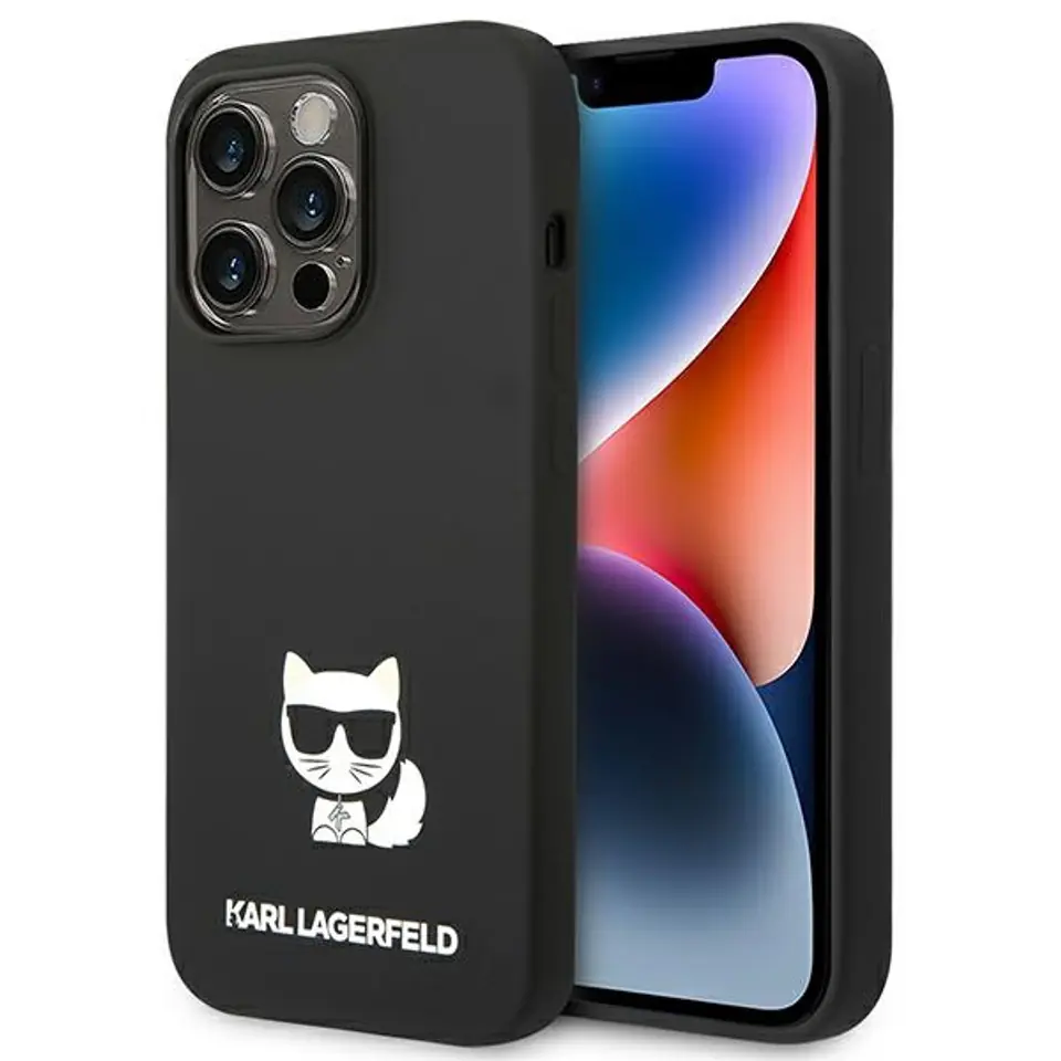 ⁨Karl Lagerfeld KLHCP14LSLCTBK iPhone 14 Pro 6,1" hardcase black/black Silicone Choupette Body⁩ at Wasserman.eu