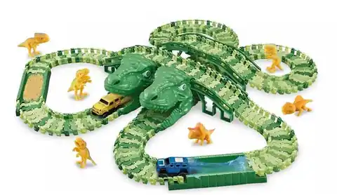 ⁨Tor wyścigowy raj park Dinozaurów autka tory 240 elementów⁩ w sklepie Wasserman.eu