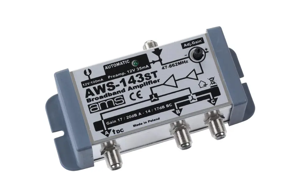 ⁨Wzmacniacz antenowy AMS AWS-143M (1LL)⁩ w sklepie Wasserman.eu