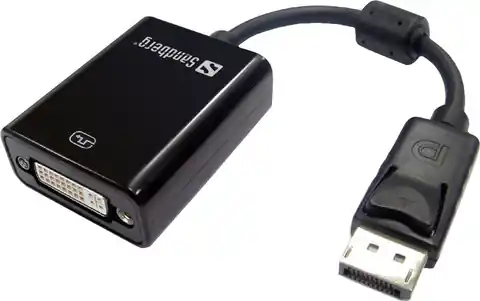 ⁨Adapter SANDBERG DisplayPort (M) - DVI (F) Displayport (wtyk)- DVI (gniazdo) 508-45⁩ w sklepie Wasserman.eu