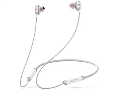 ⁨Lenovo HE08 Moving-Coil wireless headphones, Bluetooth, in-ear, white⁩ at Wasserman.eu