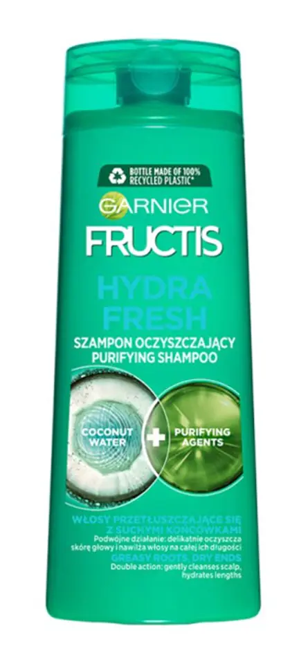 ⁨Fructis Hydra Fresh Szampon do włosów przetłuszczających się z suchymi końcówkami  400ml⁩ w sklepie Wasserman.eu