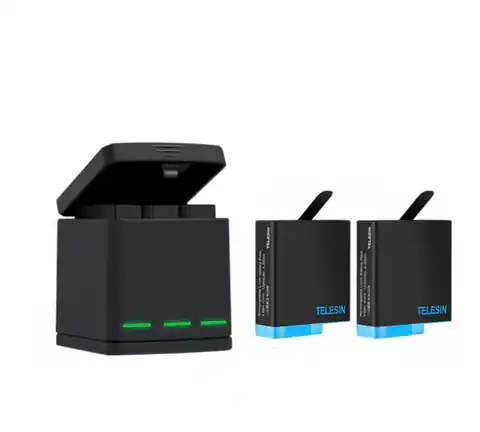 ⁨Ładowarka trójkanałowa Telesin Box dla GoPro Hero 8 + 2 akumulatory (GP-BNC-801)⁩ w sklepie Wasserman.eu