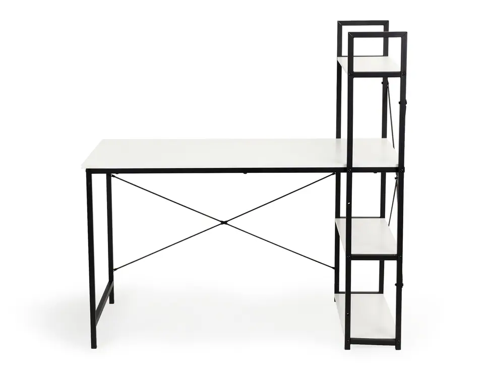 Computer desk wooden bookcase with loft shelves at Wasserman.eu