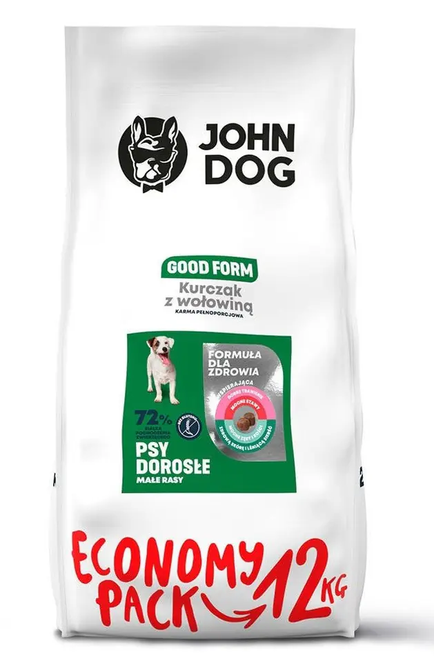 JOHN DOG Good Form Adult Chicken with beef - dry dog food - 12 kg at Wasserman.eu