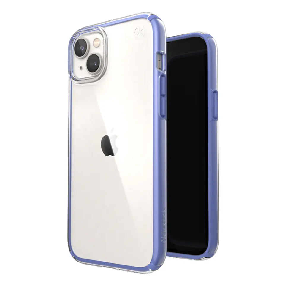 ⁨Speck Presidio Perfect-Clear with Impact Geometry - iPhone 14 Plus Case with MICROBAN (Clear / Grounded Purple)⁩ at Wasserman.eu