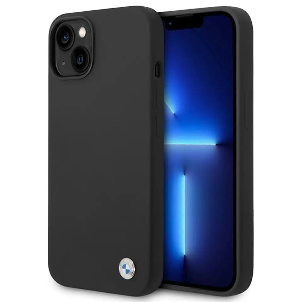 ⁨BMW Liquid Silicone Case Metal Logo - iPhone 14 Case (Black)⁩ at Wasserman.eu