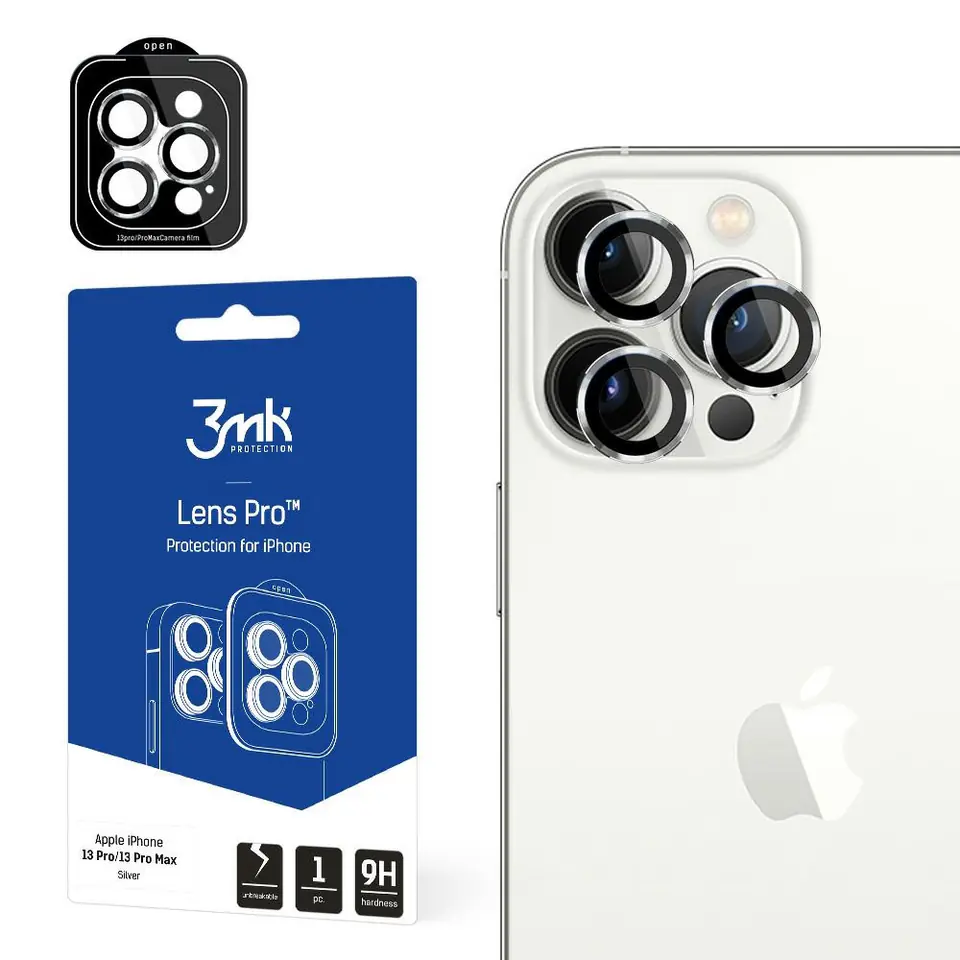 3MK Lens Protection Pro iPhone 13 Pro / 13 Pro Max Grey/graphite gray Camera lens protection with mounting frame 1pcs at Wasserman.eu