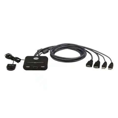 ⁨Aten 2-portowy przełącznik KVM USB FHD HDMI Cable CS22HF⁩ w sklepie Wasserman.eu