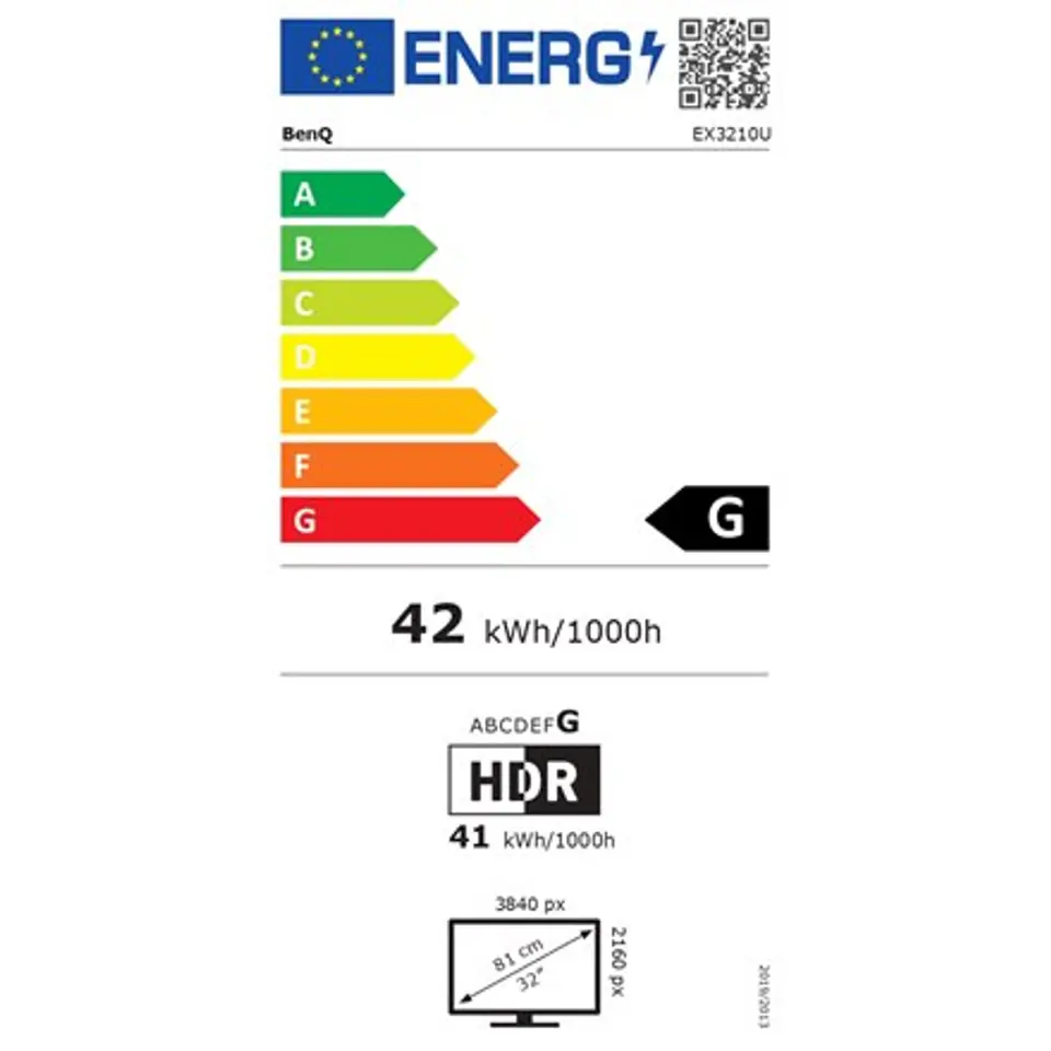 ⁨Benq LED Monitor EX3210U 32 ", IPS, UHD, 3840 x 2160, 16:9, 2 ms, 300 cd/m², biały, 60 Hz, porty HDMI ilość 2 szt.⁩ w sklepie Wasserman.eu