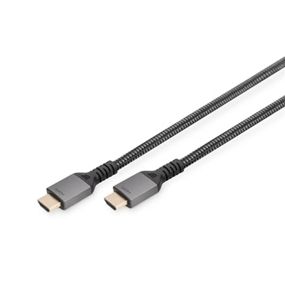 ⁨Digitus 8K PREMIUM HDMI 2.1 Kabel połączeniowy DB-330200-010-S Czarny, HDMI do HDMI, 1 m⁩ w sklepie Wasserman.eu