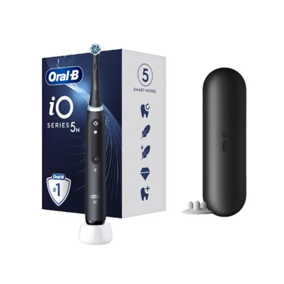 ⁨Oral-B Electric Toothbrush iOG5.1B6.2DK iO5 Rechargeable, For adults, Number of brush heads included 1, Matt Black, Number of te⁩ at Wasserman.eu