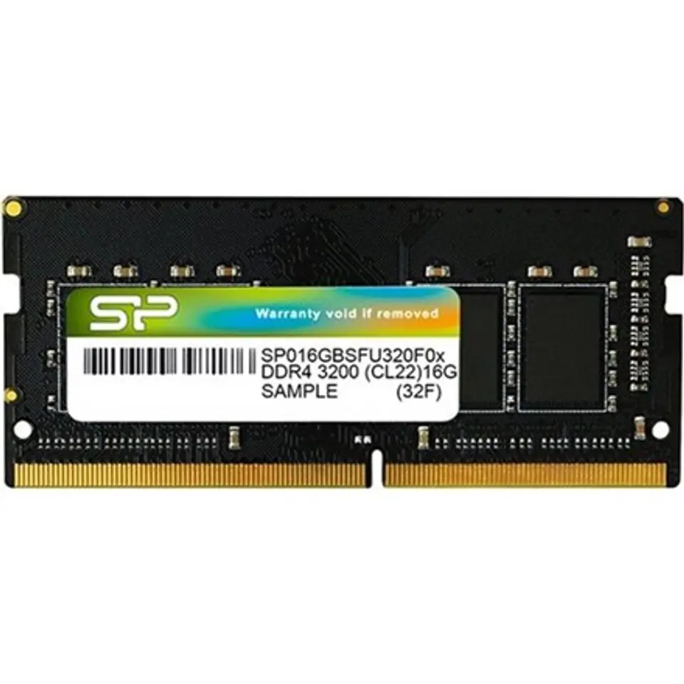 ⁨SILICON POWER DDR4 SODIMM RAM memory 3200 MHz CL22 16 GB (SP016GBSFU320X02) Black⁩ at Wasserman.eu