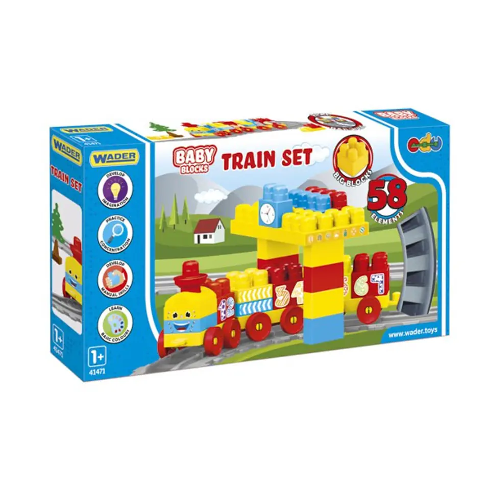 Baby Blocks Kolejka 2,24 m 58 elementów w sklepie Wasserman.eu