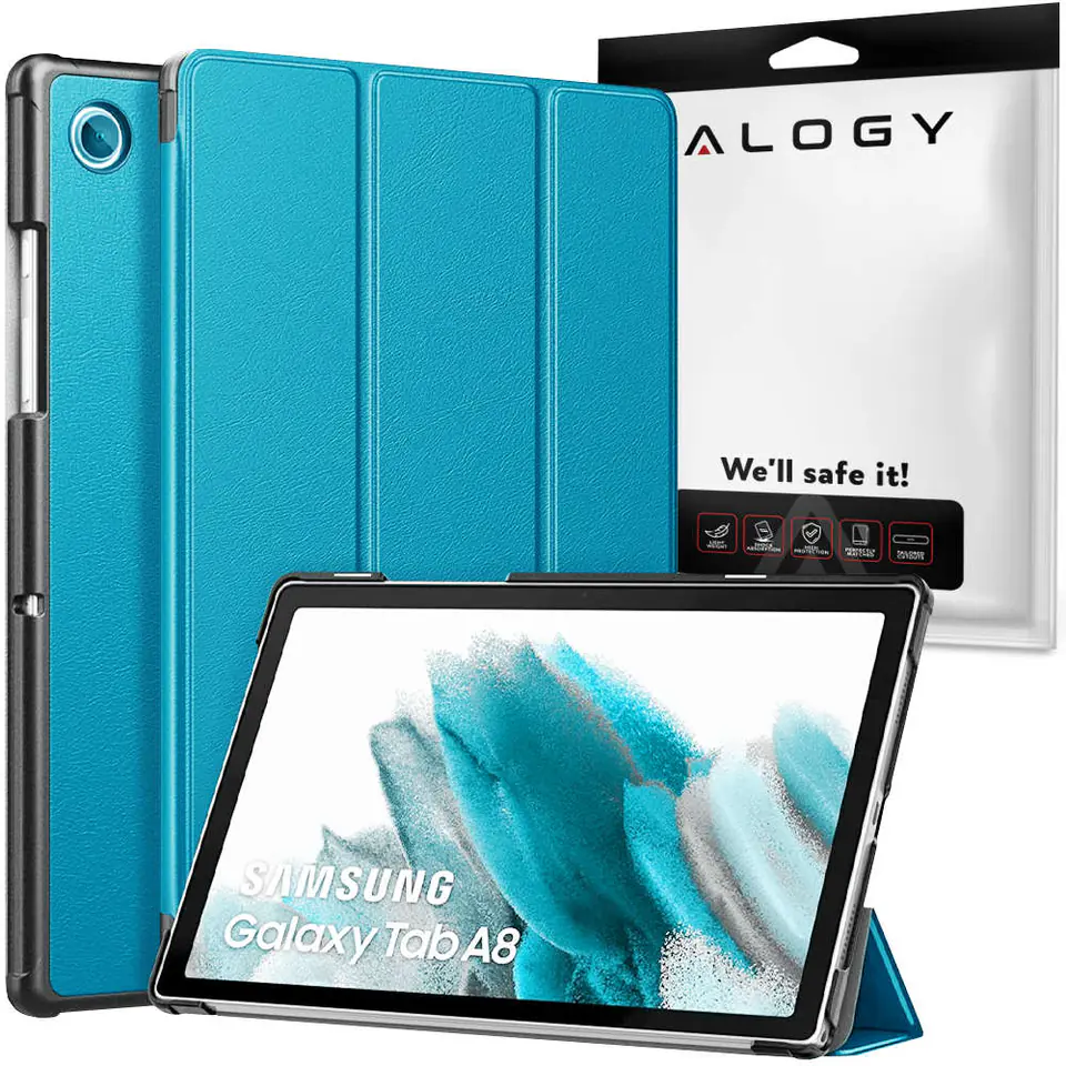 ⁨Etui Alogy Book Cover do Samsung Galaxy Tab A8 2021 SM-X200/SM-X205 Niebieski⁩ w sklepie Wasserman.eu