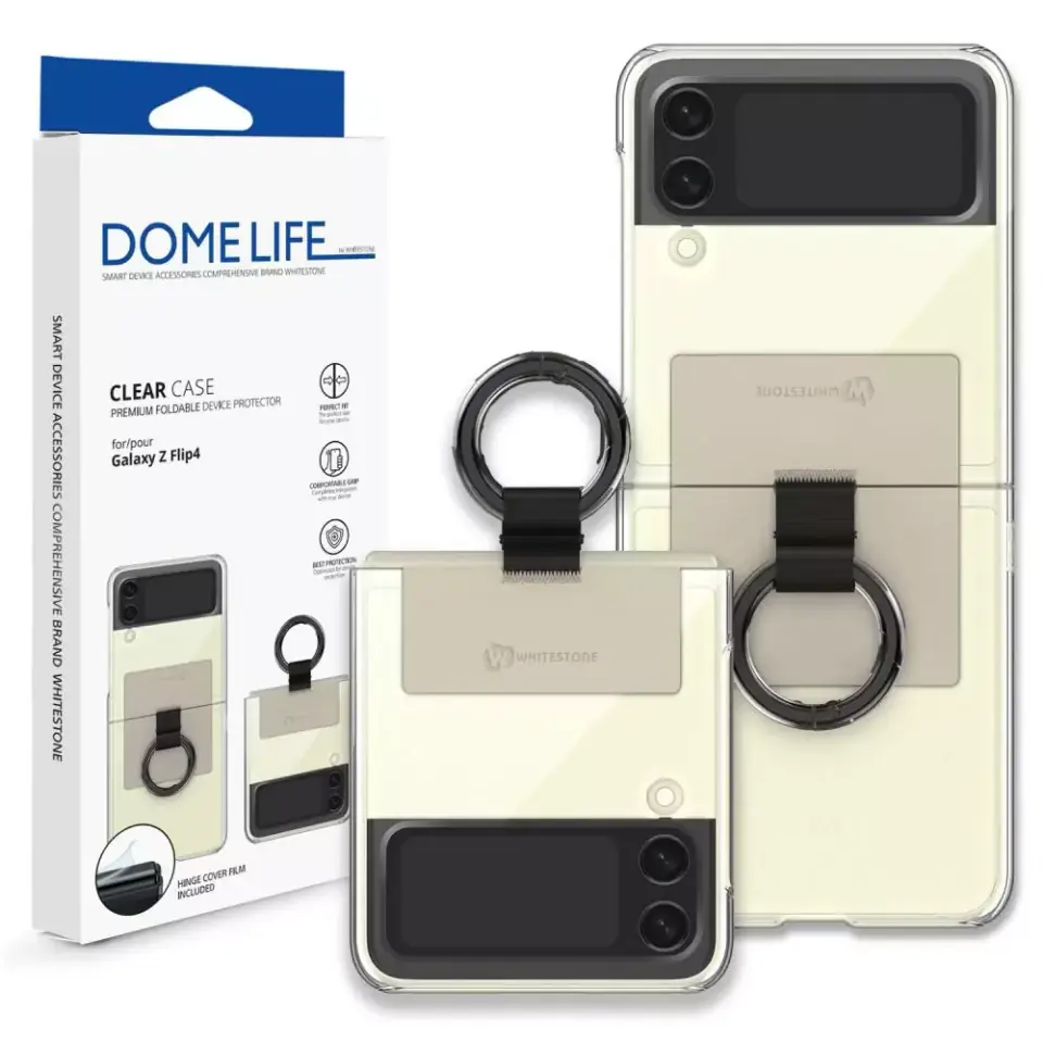 ⁨Etui Whitestone Clear Case Ring do Samsung Galaxy Z Flip 4 Beige⁩ w sklepie Wasserman.eu