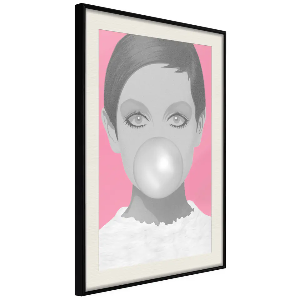 ⁨Poster - Twiggy (size 20x30, finish Black frame with passe-partout)⁩ at Wasserman.eu
