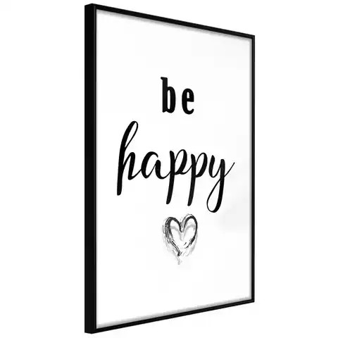 ⁨Plakat - Be happy [Poster] (rozmiar 20x30, wykończenie Rama czarna)⁩ w sklepie Wasserman.eu